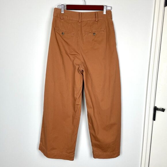 Madewell Pleated Baggy Wide Leg High Rise Flowy Pant Burnt Orange Women's Size 4 - Picture 7 of 11